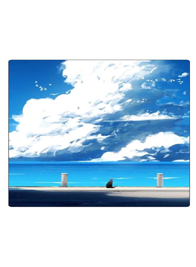 BP Printed Anti-Slip Gaming Mouse Pad Blue/White/Beige - Image 1