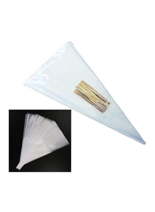 100-Piece Disposable Gift Bag Set Transparent - Image 2