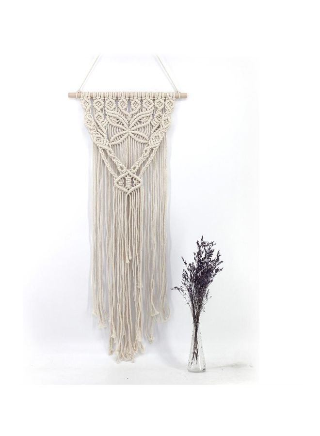 Bohemian Knitted Handmade Cotton Wall Crochet White 136x32cm - Image 1