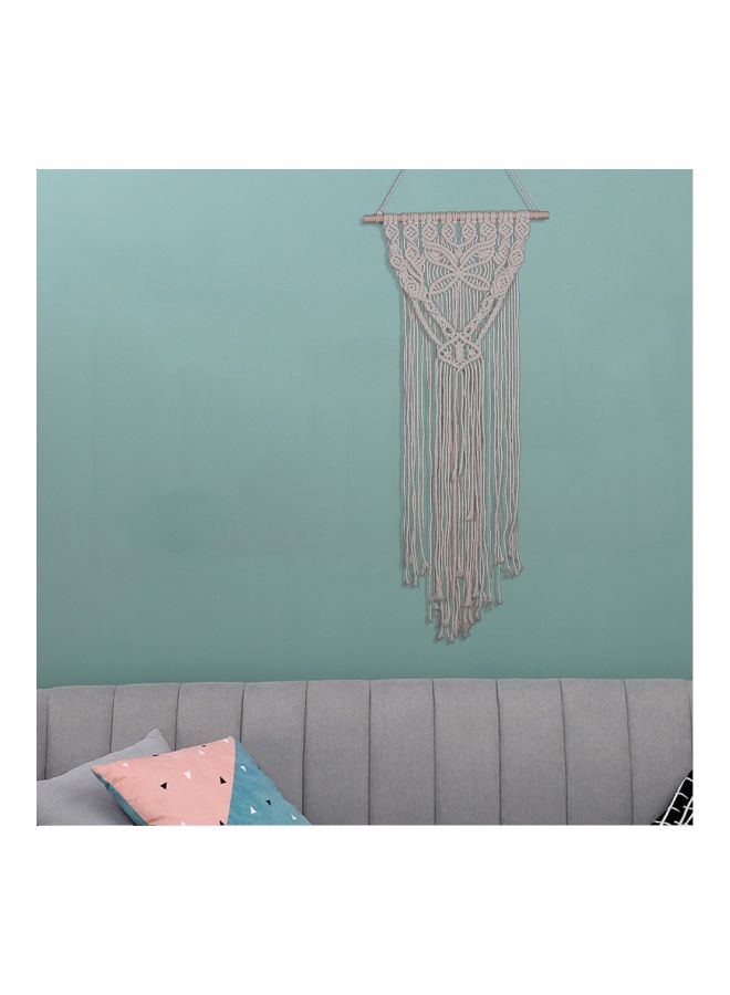 Bohemian Knitted Handmade Cotton Wall Crochet White 136x32cm - Image 2