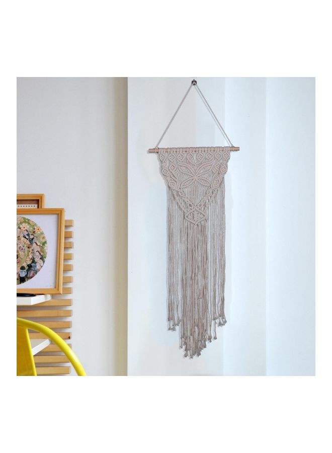 Bohemian Knitted Handmade Cotton Wall Crochet White 136x32cm - Image 3