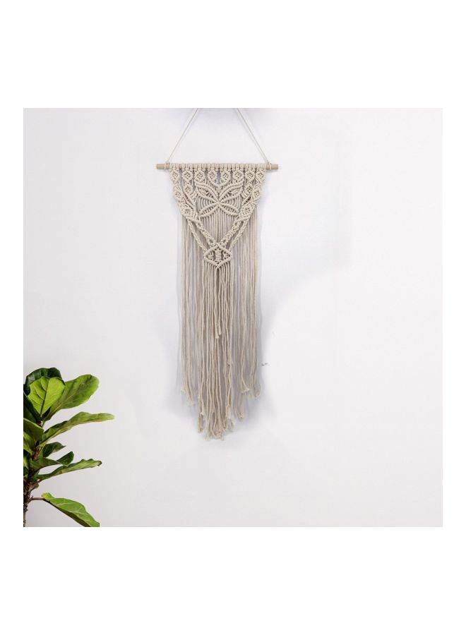 Bohemian Knitted Handmade Cotton Wall Crochet White 136x32cm - Image 5