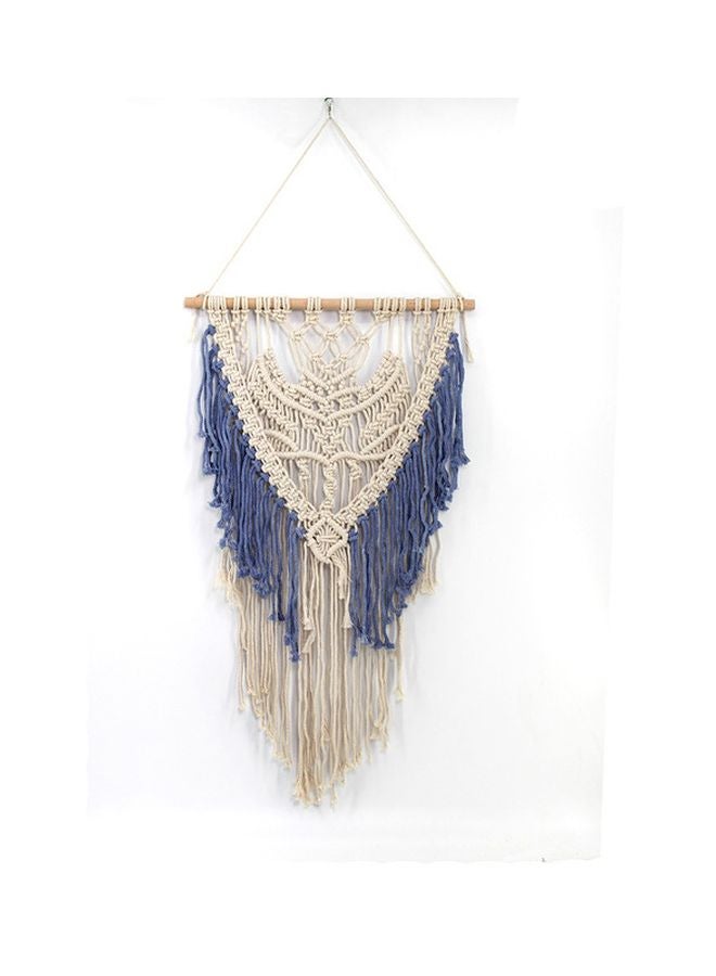 Bohemian Design Cotton Tassel Wall Hanging Beige/Blue 117x50cm  - Image 1