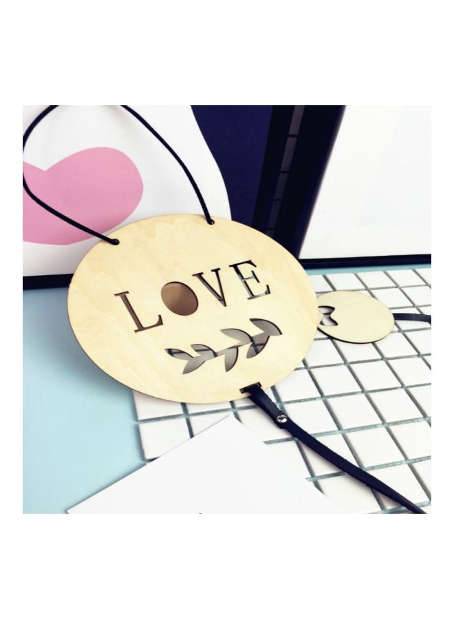 Decorative Love Carved Wall Hanging Card Beige 75x17cm  - Image 4