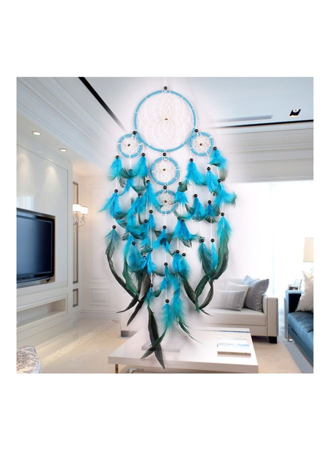 Decorative Hand Woven Dream Catcher Blue/Black/White 60cm  - Image 3