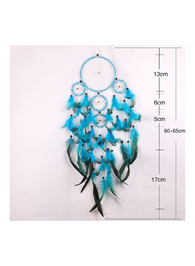 Decorative Hand Woven Dream Catcher Blue/Black/White 60cm  - Image 2