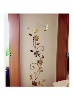 Decorative Floral Design Mirror Wall Sticker Light Gold 30x30cm - v1593158756/N38931646A_1