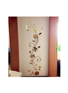 Decorative Floral Design Mirror Wall Sticker Light Gold 30x30cm - v1593158756/N38931646A_2