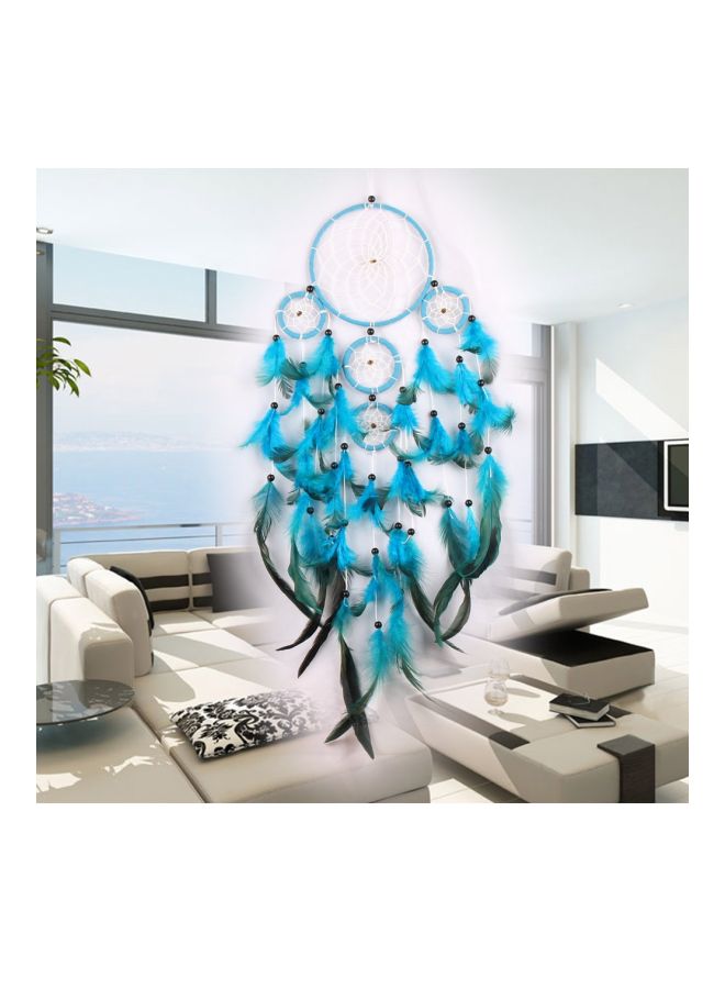 Decorative Hand Woven Dream Catcher Blue/Black/White 60cm  - Image 5