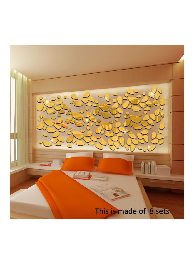 طقم ملصقات جدارية ثلاثية الأبعاد بتصميم مرآة من 12 قطعة ذهبي 20x10x20سم - Image 4