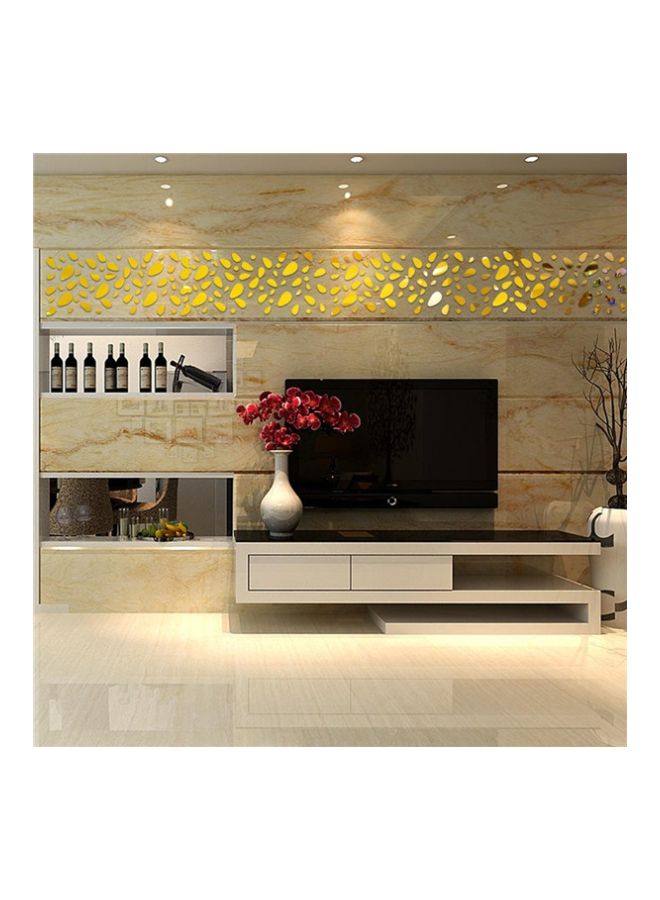 طقم ملصقات جدارية ثلاثية الأبعاد بتصميم مرآة من 12 قطعة ذهبي 20x10x20سم - Image 2