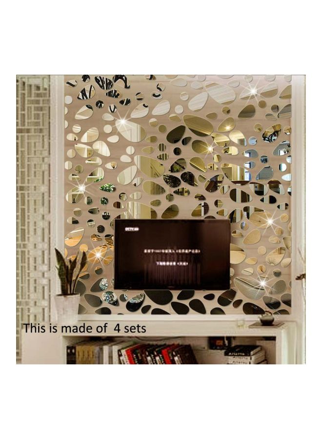 طقم ملصقات جدارية ثلاثية الأبعاد بتصميم مرآة من 12 قطعة ذهبي 20x10x20سم - Image 3