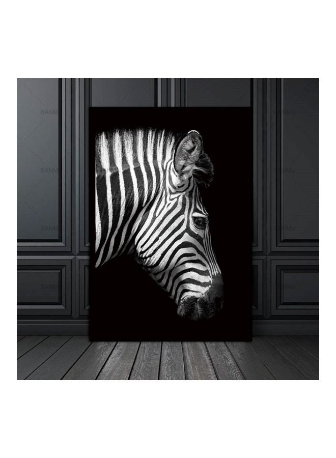 لوحة فنية للزينة بتصميم حمار وحشي أسود/ أبيض 20x25سم  - Image 2