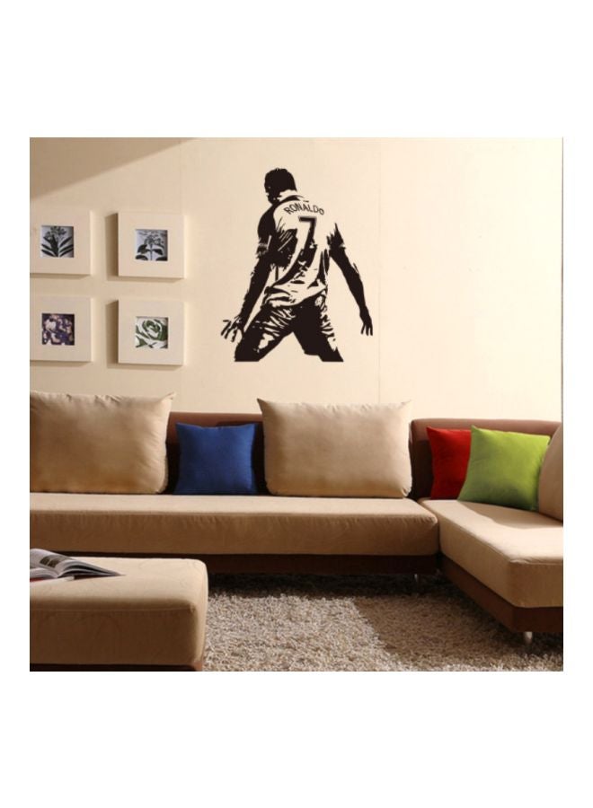 Ronaldo Silhouette Wall Sticker Black 45x58cm  - Image 5