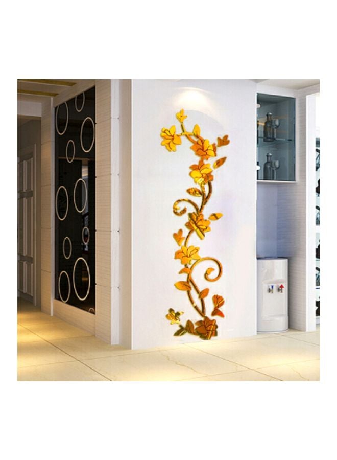 3D Flower Shaped Wall Sticker Gold 200x60cm