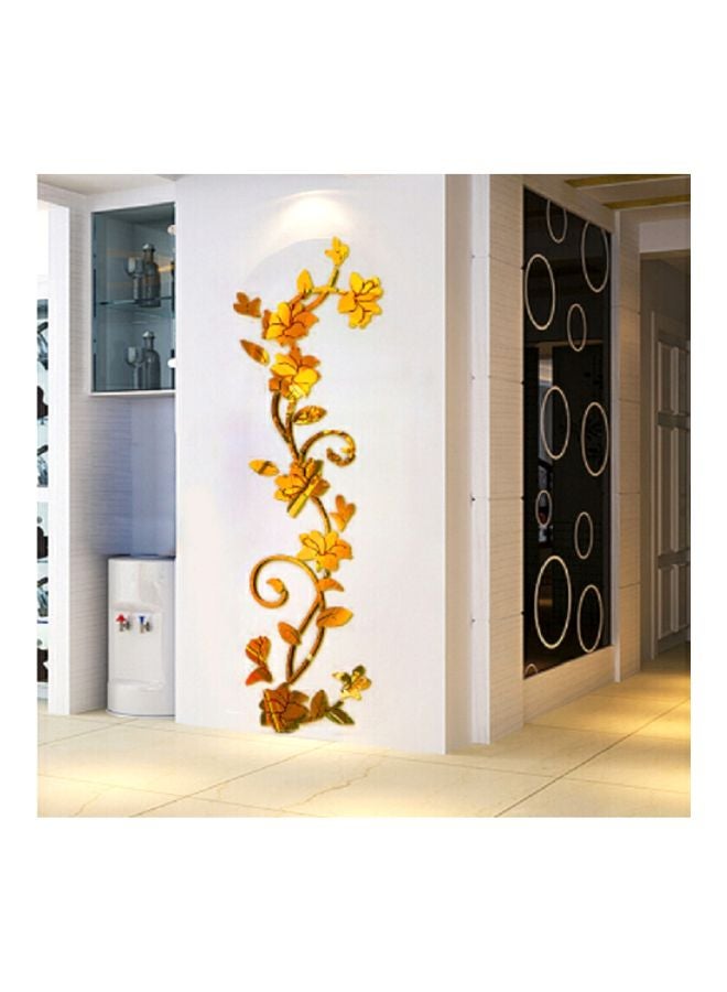 3D Flower Shaped Wall Sticker Gold 150x45cm