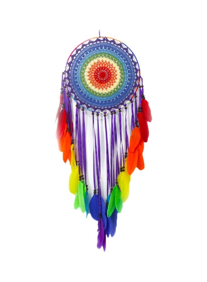 Decorative Feather Dream Catcher Red/Purple/Yellow 100cm  - Image 1