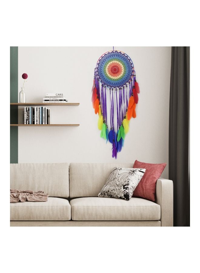 Decorative Feather Dream Catcher Red/Purple/Yellow 100cm  - Image 4