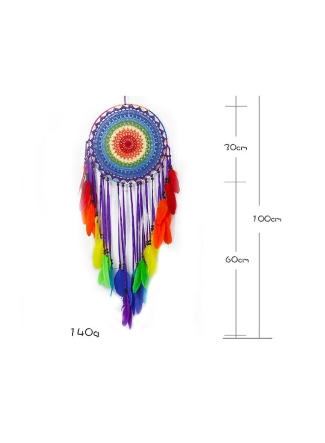 Decorative Feather Dream Catcher Red/Purple/Yellow 100cm  - Image 2