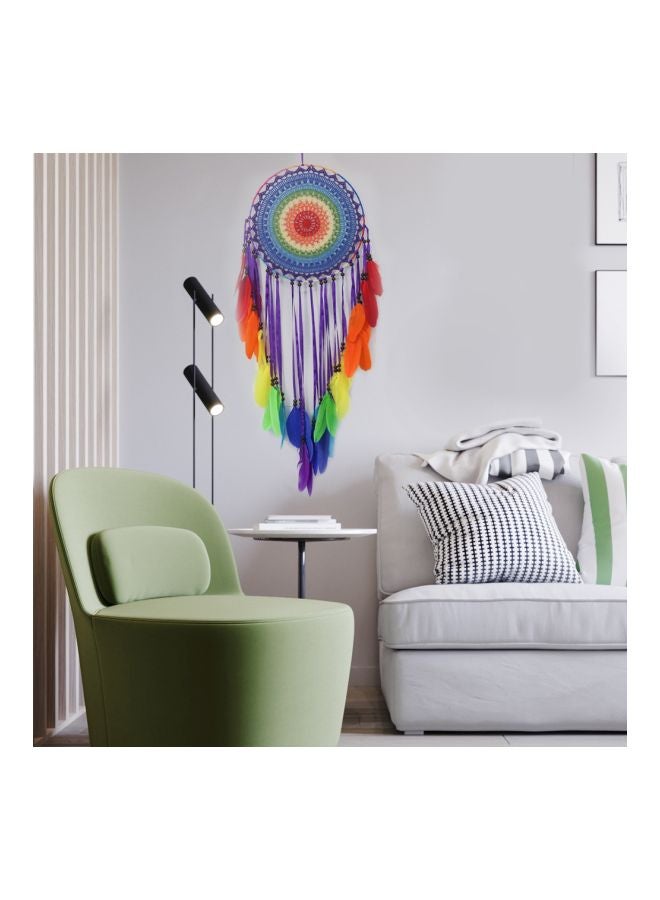 Decorative Feather Dream Catcher Red/Purple/Yellow 100cm  - Image 3