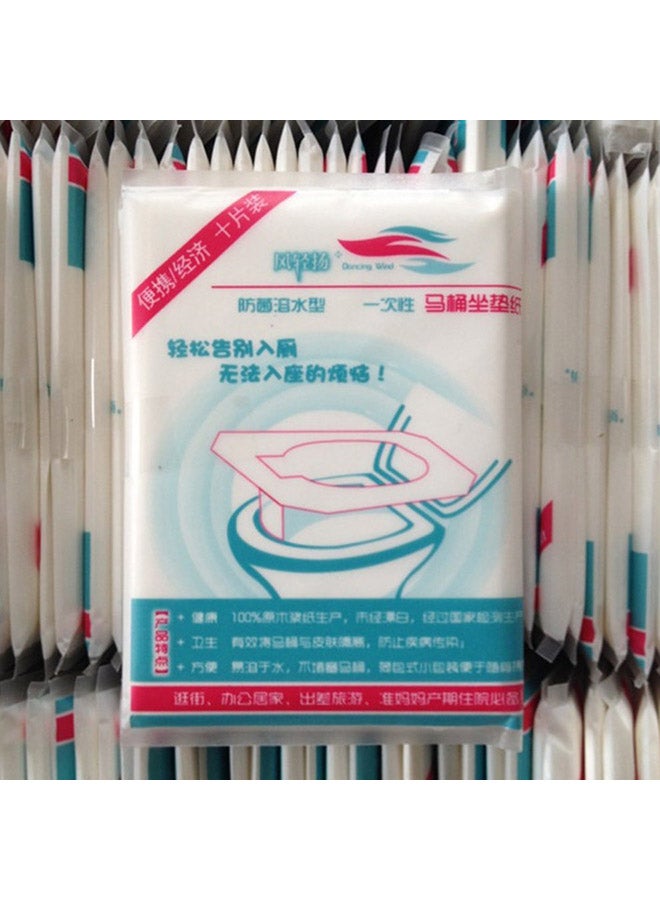 10-Piece Disposable Toilet Seat Paper Cover Set White - Image 3