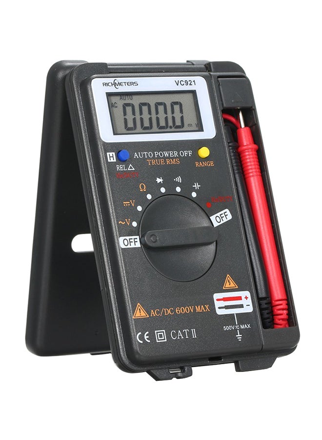 RICHMETERS - Handheld Mini Digital Multimeter Black/Red 125 x 80 x 19.5mm - Image 1