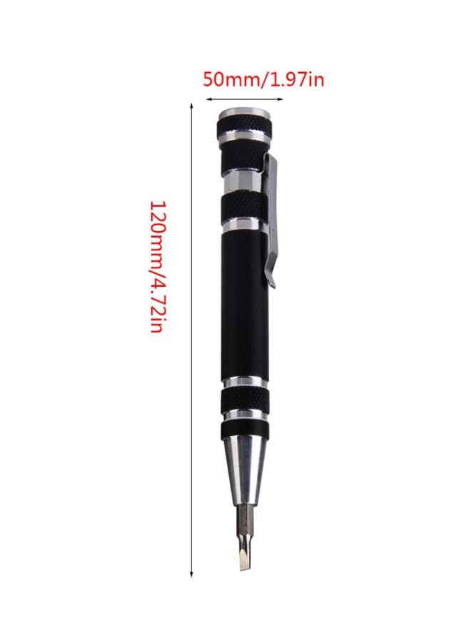 Multifunctional Screwdriver With Replaceable Heads Black/Silver  - Image 3
