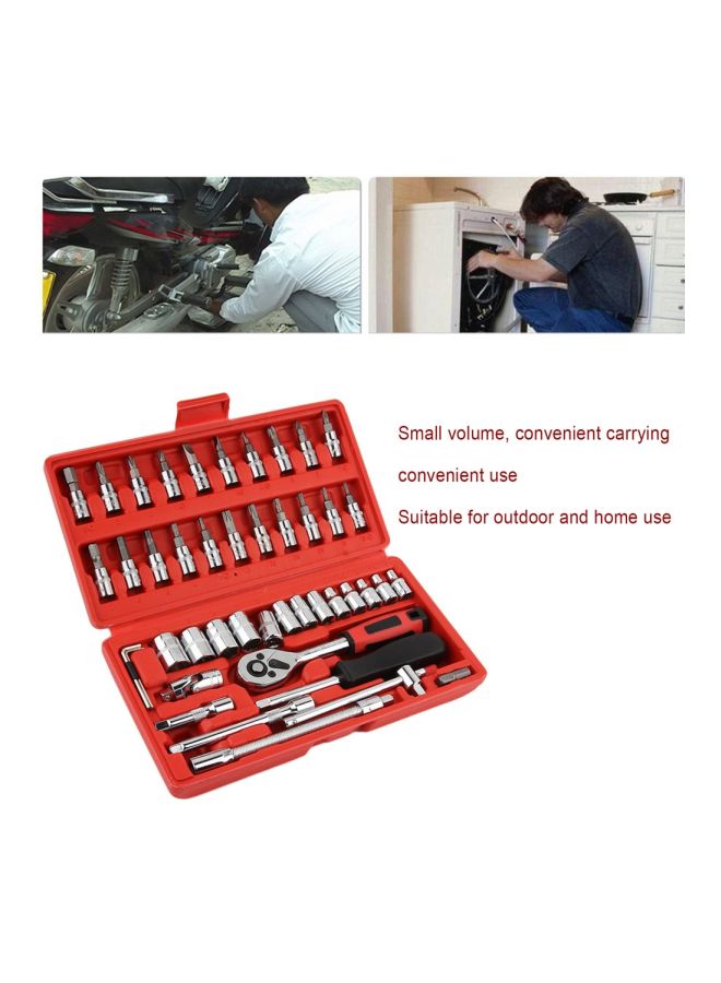 Generic 46-Piece Wrench Repair Tools With Box Silver/Black  - Image 2