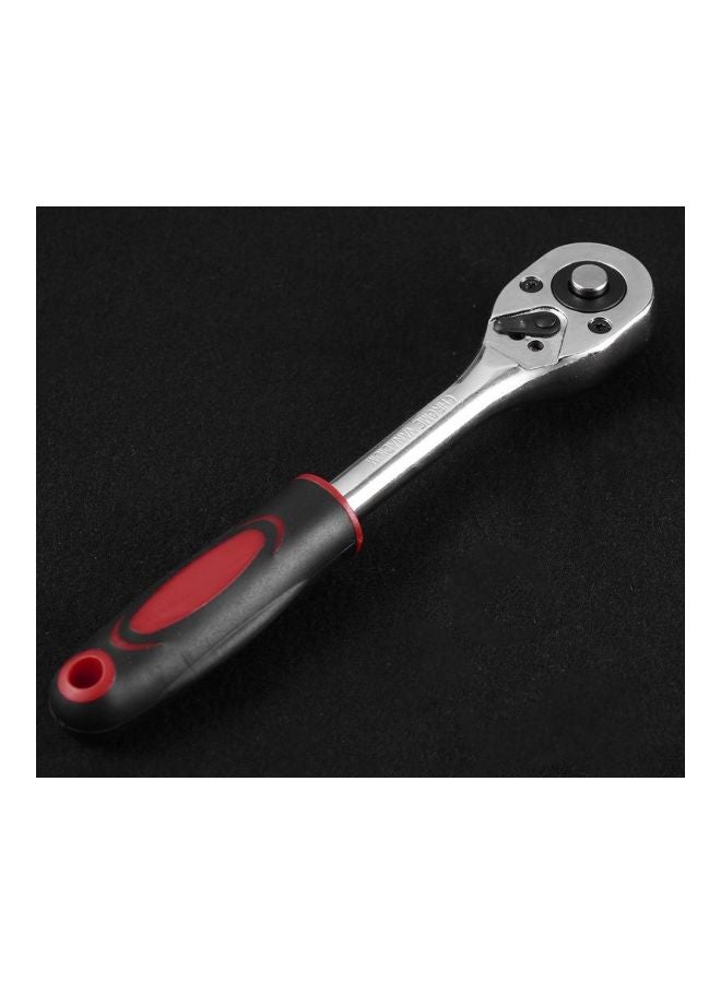24 Teeth Torque Ratchet Wrench Silver/Red 15x2x4cm  - Image 4
