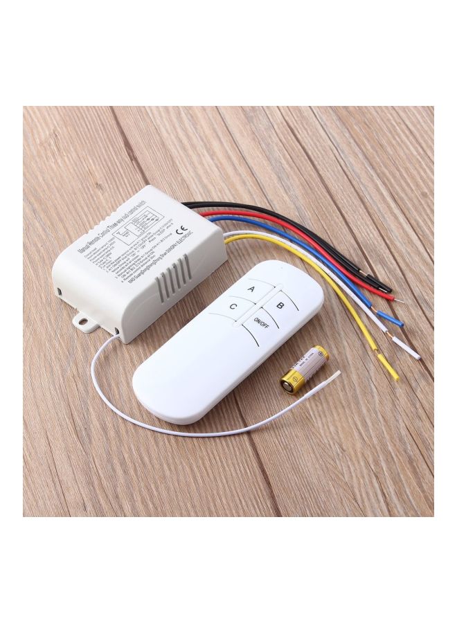 مفتاح RF لاسلكي ب3 اتجاهات مع جهاز تحكم عن بعد أبيض - Image 3