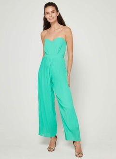 Diray Off-Shoulder Pleated Jumpsuit Green