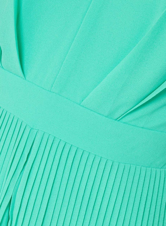 tfnc LONDON - Diray Off-Shoulder Pleated Jumpsuit Green - Image 1