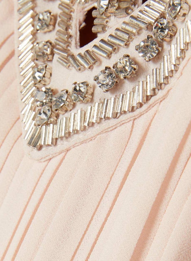 tfnc LONDON - Valentina V-Neck Embellished Dress Ivory - Image 1