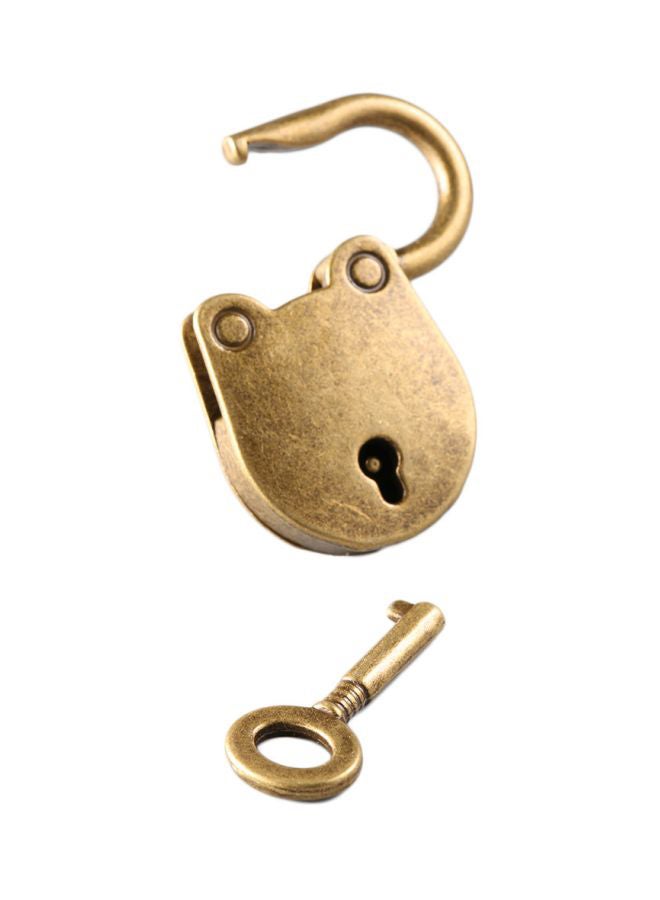 3-Piece Vintage Padlock With Key Set Antique Bronze Plated 3.7x2.2x0.6cm  - Image 4