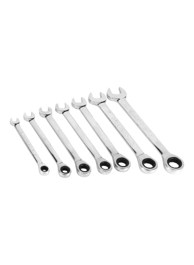 7-Piece Double-ended Torque Ratchet Wrench Set Silver - Image 1