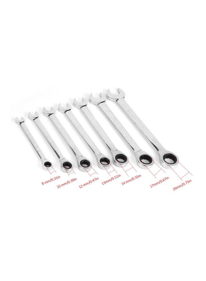7-Piece Double-ended Torque Ratchet Wrench Set Silver - Image 2