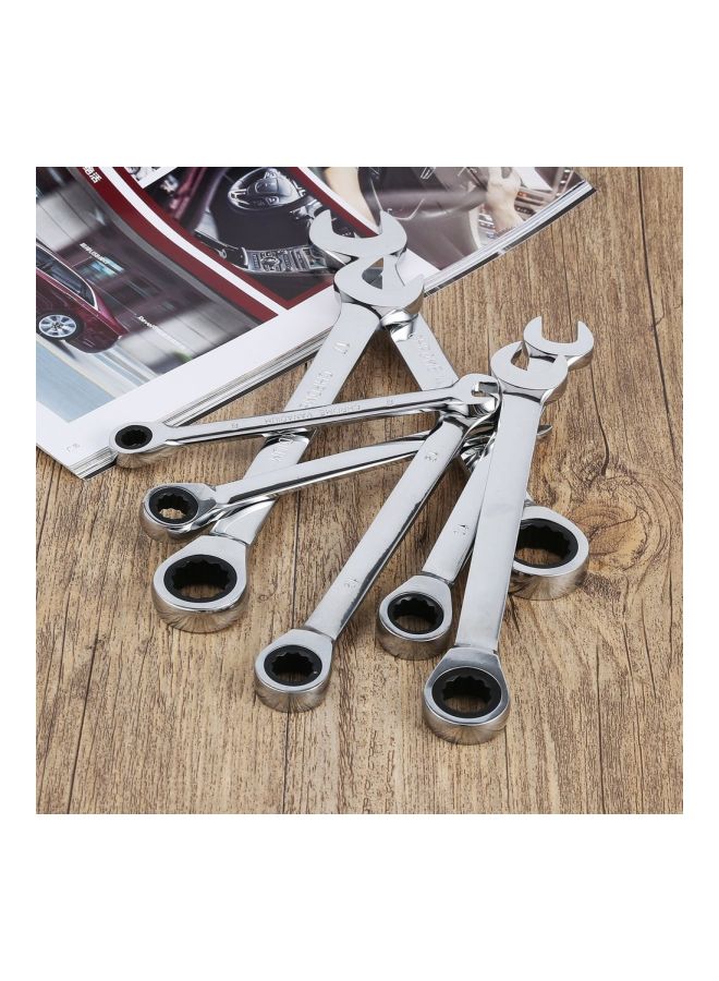 7-Piece Double-ended Torque Ratchet Wrench Set Silver - Image 5