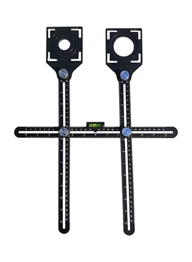 Double Head Folding Ruler Tile Hole Locator Black/Silver 45.5x36centimeter  - Image 1