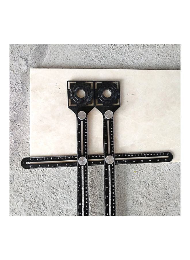 Double Head Folding Ruler Tile Hole Locator Black/Silver 45.5x36centimeter  - Image 4
