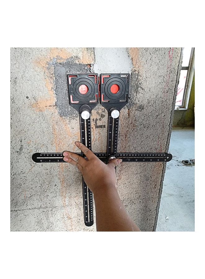 Double Head Folding Ruler Tile Hole Locator Black/Silver 45.5x36centimeter  - Image 5
