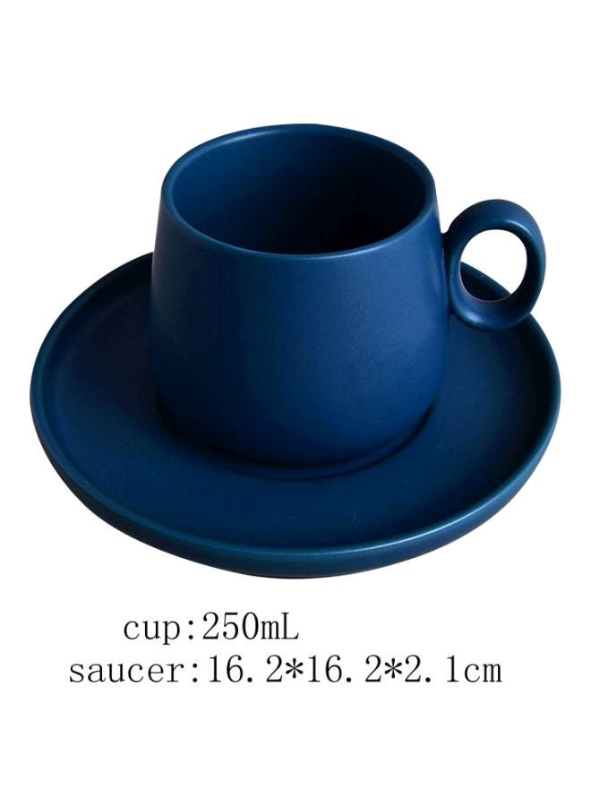 Ceramic Cup With Saucer Blue 11.5x7.3x7.6cm - Image 2