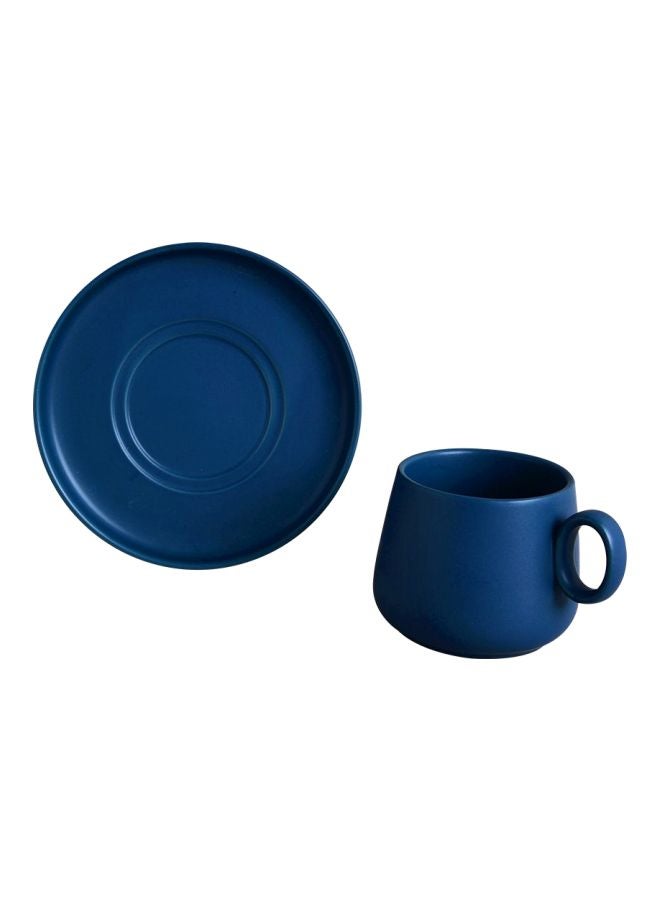 Ceramic Cup With Saucer Blue 11.5x7.3x7.6cm - Image 3