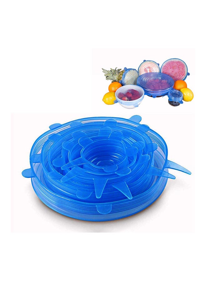 6-Piece Silicone Food Cover Blue  - Image 2