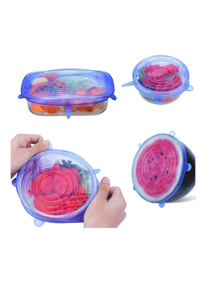 6-Piece Silicone Food Cover Blue  - Image 4