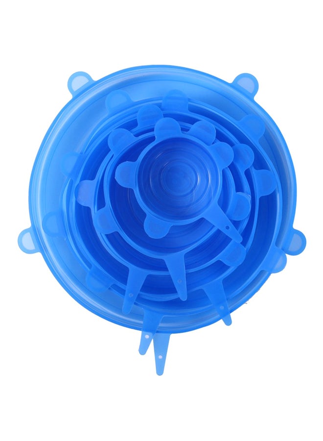 6-Piece Silicone Food Cover Blue  - Image 1