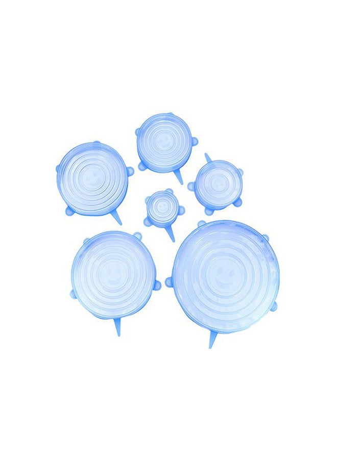 6-Piece Silicone Food Cover Blue  - Image 3
