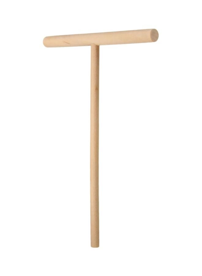 T-Shaped Wooden Pancake Tool Beige 12x15.5cm - Image 1