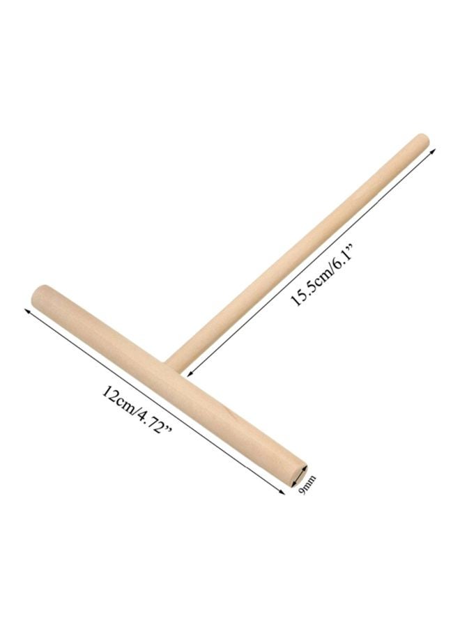 T-Shaped Wooden Pancake Tool Beige 12x15.5cm - Image 4