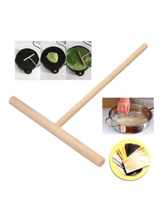 T-Shaped Wooden Pancake Tool Beige 12x15.5cm - Image 5