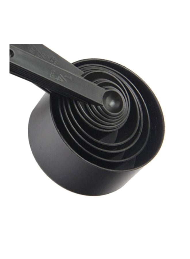 طقم من 10 أكواب قياس وملعقة . أسود Cup 15, 62, 83, 125, 250, Spoon 0.6, 1.2, 2.5, 5, 7.5ملليلتر  - Image 2